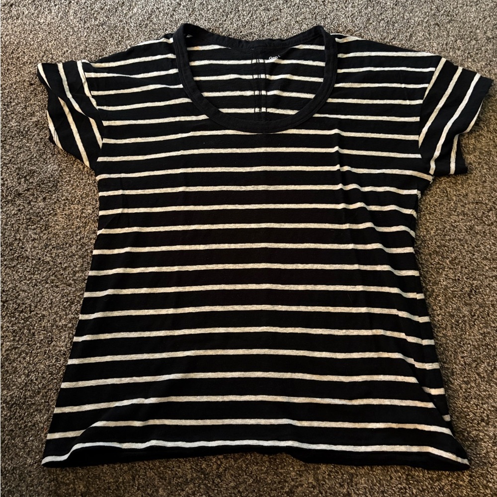 GAP Black and White Striped Top